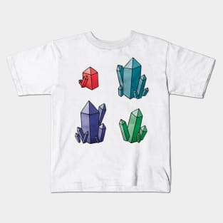 Watercolor Crystal Line Drawing Set Kids T-Shirt